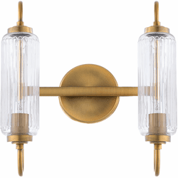 Quorum 5015-2-47 Whitmire Contemporary Brushed Brass 2-Light Bath Lighting Sconce