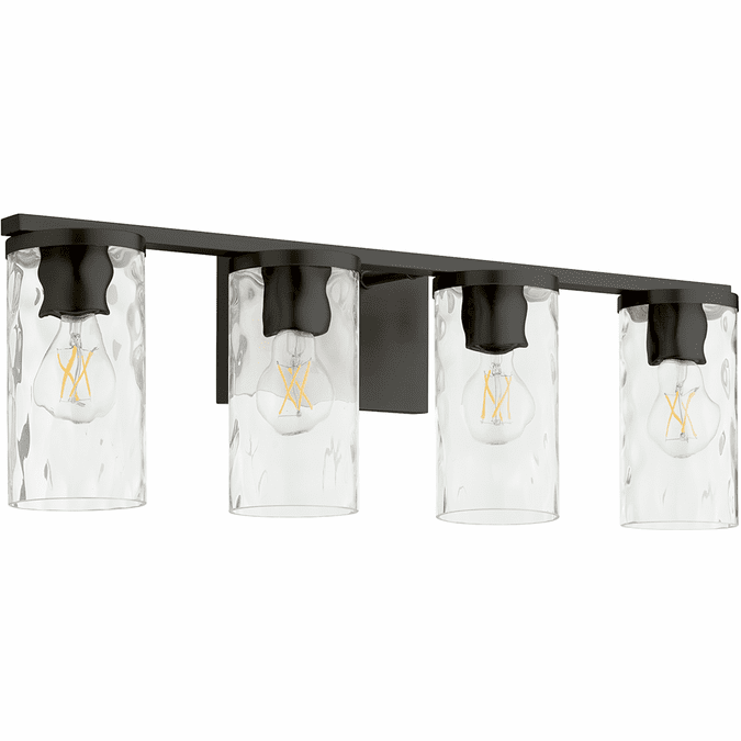 Quorum 5111459 Steinway Matte Black 4Light Bathroom Wall Light
