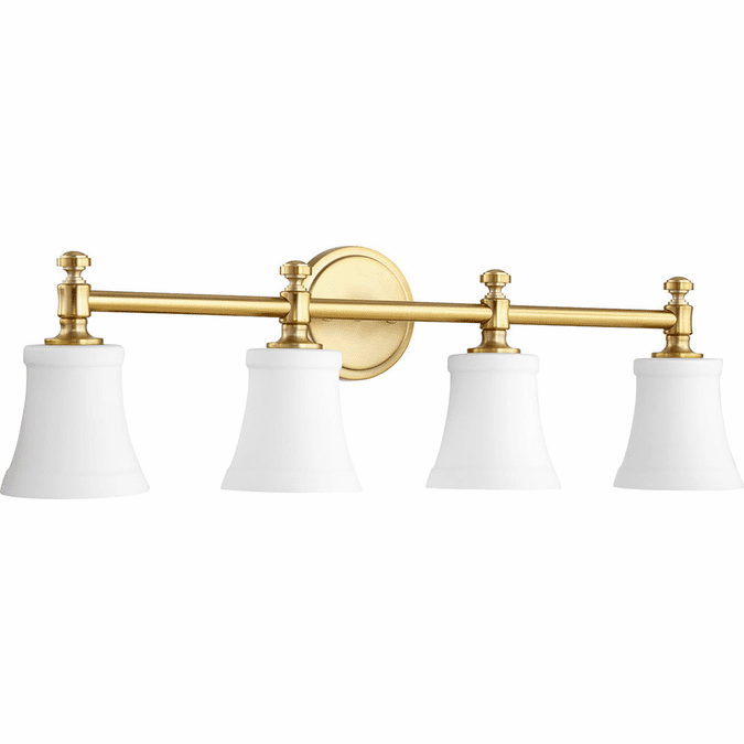 Quorum 5122-4-80 Rossington Aged Brass 4-Light Bathroom Light