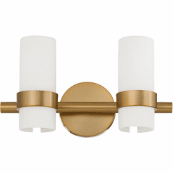 Quorum 5169-2-47 Sojourn Contemporary Brushed Brass 2-Light Bath Lighting