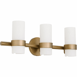 Quorum 5169-3-47 Sojourn Modern Brushed Brass 3-Light Bathroom Lighting