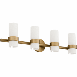 Quorum 5169-4-47 Sojourn Contemporary Brushed Brass 4-Light Bath Lighting Sconce