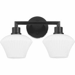 Quorum 5221-2-59 Cassini Contemporary Matte Black 2-Light Bathroom Light
