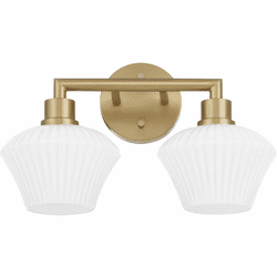 Quorum 5221-2-80 Cassini Contemporary Aged Brass 2-Light Bathroom Sconce