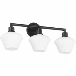 Quorum 5221-3-59 Cassini Contemporary Matte Black 3-Light Vanity Lighting Fixture