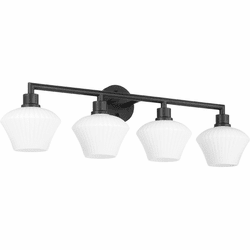 Quorum 5221-4-59 Cassini Modern Matte Black 4-Light Bathroom Lighting Fixture