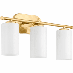 Quorum 5228-3-80 Belinder Contemporary Aged Brass 3-Light Bathroom Light Sconce