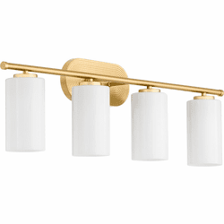 Quorum 5228-4-80 Belinder Contemporary Aged Brass 4-Light Bathroom Lighting
