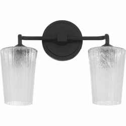 Quorum 5238-2-59 Providence Modern Matte Black 2-Light Bathroom Light Fixture