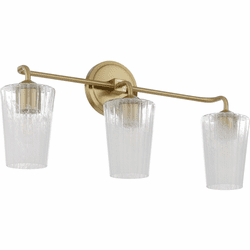 Quorum 5238-3-80 Providence Modern Aged Brass 3-Light Bath Lighting Fixture