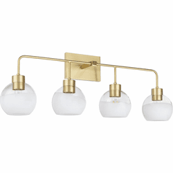 Quorum 532-4-180 Lacy Modern Aged Brass 4-Light Bathroom Vanity Light