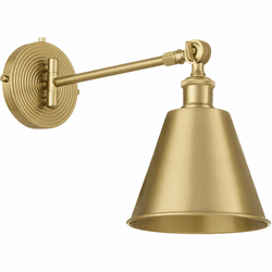 Quorum 5320-1-80 Bailey Contemporary Aged Brass Swing Arm Wall Lamp