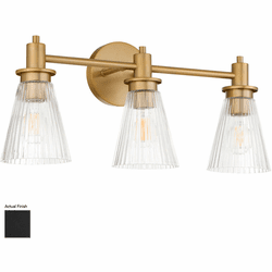 Quorum 5803-3-59 Lawton Contemporary Matte Black 3-Light Vanity Lighting