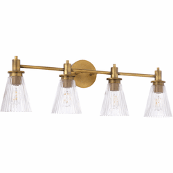Quorum 5803-4-47 Lawton Modern Brushed Brass 4-Light Bathroom Light Sconce