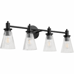 Quorum 5803-4-59 Lawton Contemporary Matte Black 4-Light Bath Lighting