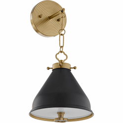 Quorum 5863-1-5980 Bonnel Modern Matte Black / Aged Brass Wall Lighting Fixture