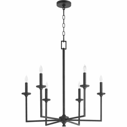 Quorum 6005-6-59 Eldorado Modern Matte Black Hanging Chandelier