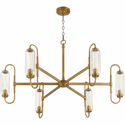 Quorum 6015-6-47 Whitmire Modern Brushed Brass Lighting Chandelier