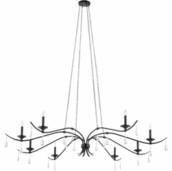 Quorum 602-8-59 Lorelei Modern Matte Black Lighting Chandelier
