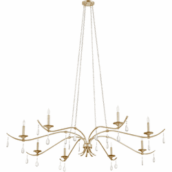Quorum 602-8-60 Lorelei Contemporary Aged Silver Leaf Lighting Chandelier