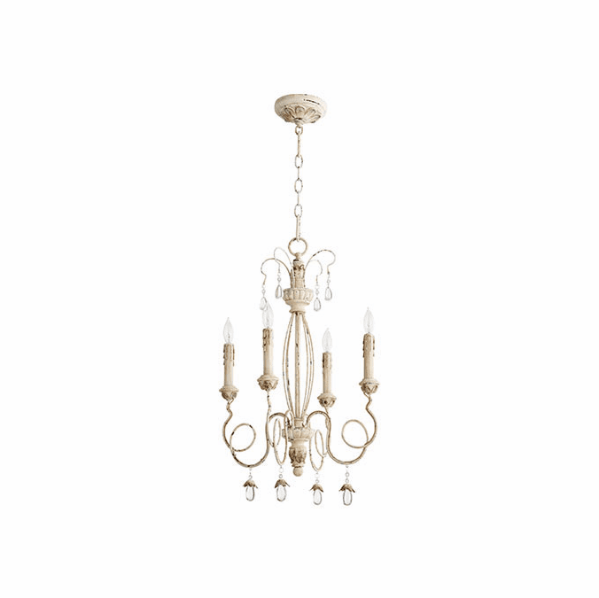 Quorum 6044-4-70 Venice Traditional Persian White Mini Chandelier Light