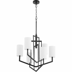Quorum 6078-6-59 Bolivar Contemporary Matte Black Chandelier Light