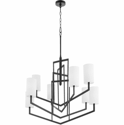 Quorum 6078-8-59 Bolivar Modern Matte Black Chandelier Lamp