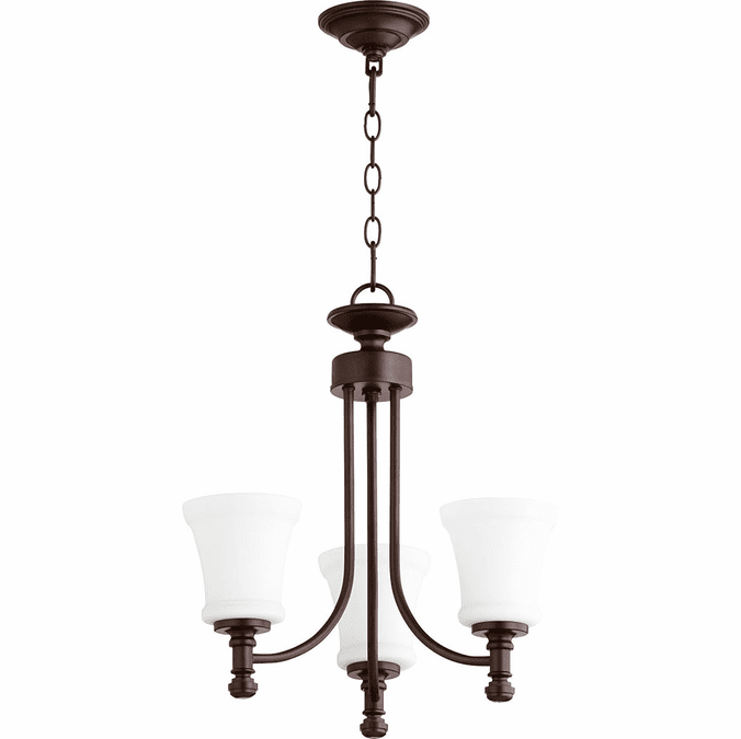 Quorum 6122-3-86 Rossington Oiled Bronze Mini Chandelier Light