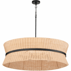 Quorum 6123-8-59 Fairview Contemporary Matte Black Drum Pendant Hanging Light