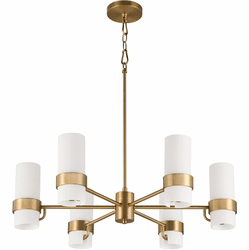 Quorum 6169-6-47 Sojourn Contemporary Brushed Brass Hanging Chandelier