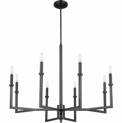 Quorum 6174-8-59 Merrick Contemporary Matte Black Chandelier Light