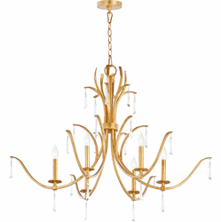 Quorum 620-6-74 Majesty Contemporary Gold Leaf Chandelier Lamp
