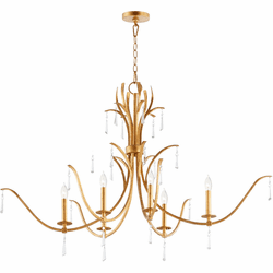 Quorum 621-6-74 Majesty Modern Gold Leaf Chandelier Light