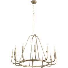 Quorum 6314-12-60 Marquee Contemporary Aged Silver Leaf 36.5" Chandelier Lighting