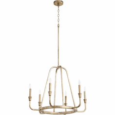 Quorum 6314-6-60 Marquee Contemporary Aged Silver Leaf 27" Lighting Chandelier