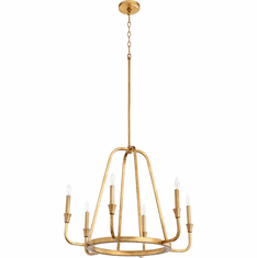 Quorum 6314-6-74 Marquee Contemporary Gold Leaf 27" Chandelier Lighting
