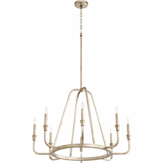 Quorum 6314-8-60 Marquee Contemporary Aged Silver Leaf 32" Chandelier Light