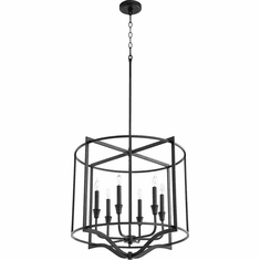 Quorum 6414-6-69 Marquee Contemporary Textured Black Foyer Lighting Fixture