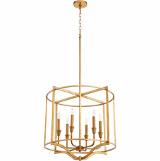 Quorum 6414-6-74 Marquee Contemporary Gold Leaf Foyer Lighting