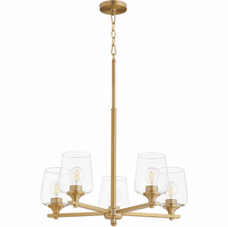 Quorum 658-5-80 Veno Contemporary Aged Brass Chandelier Lighting