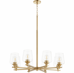 Quorum 658-8-80 Veno Contemporary Aged Brass Ceiling Chandelier