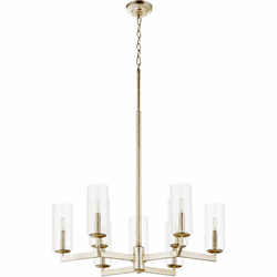 Quorum 674-9-60 Merrick Modern Aged Silver Leaf Hanging Chandelier