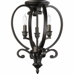 Quorum 6754-3-86 Bryant Oiled Bronze Flush Mount Lighting