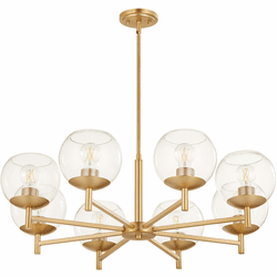 Quorum 678-8-80 Lyon Contemporary Aged Brass Chandelier Lighting
