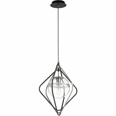 Quorum 6802-6965 Modern Noir with Satin Nickel Lighting Pendant