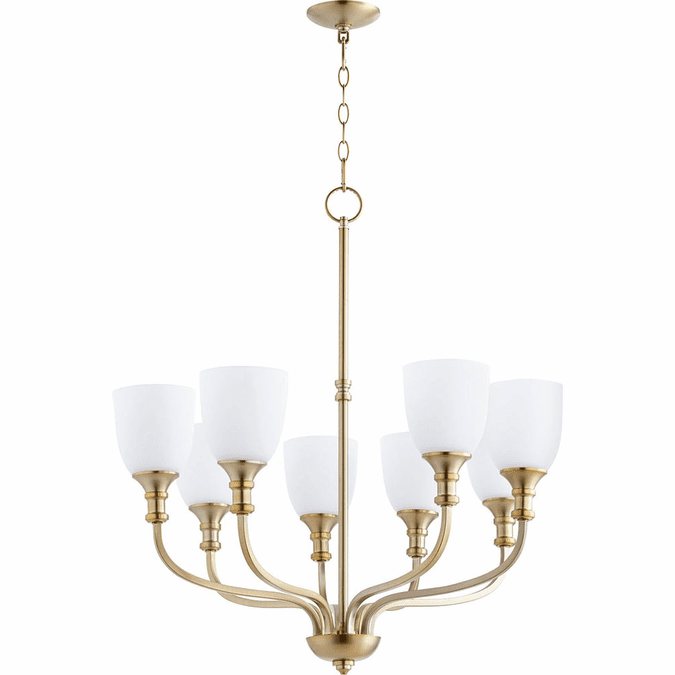 Quorum 6811-8-80 Richmond Aged Brass 31" Lighting Chandelier