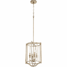 Quorum 6814-4-60 Marquee Contemporary Aged Silver Leaf 12" Pendant Hanging Light