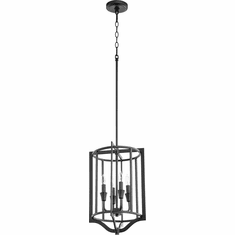 Quorum 6814-4-69 Marquee Contemporary Textured Black 12" Pendant Lamp