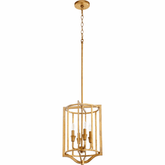 Quorum 6814-4-74 Marquee Contemporary Gold Leaf 12" Hanging Lamp