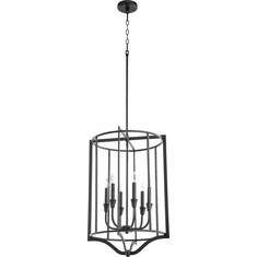 Quorum 6814-6-69 Marquee Modern Textured Black 18" Pendant Lighting Fixture